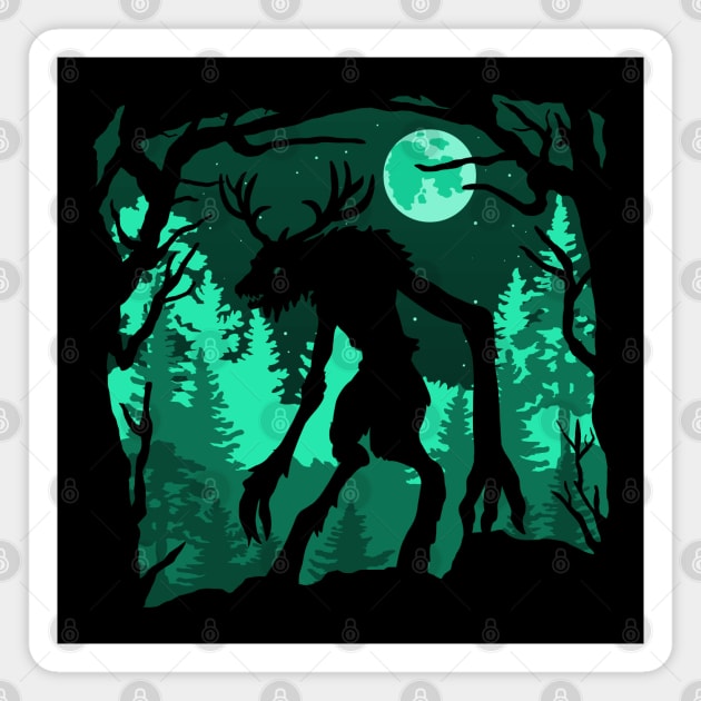 Night Wendigo Magnet by nickbeta